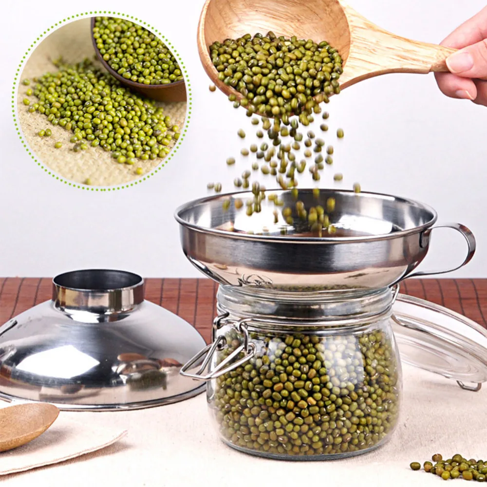 

1Pc Stainless Steel Wide Mouth Canning Funnel Hopper Filter For Beans Jam Dachshund Kitchen Cooking Tools Gadgets