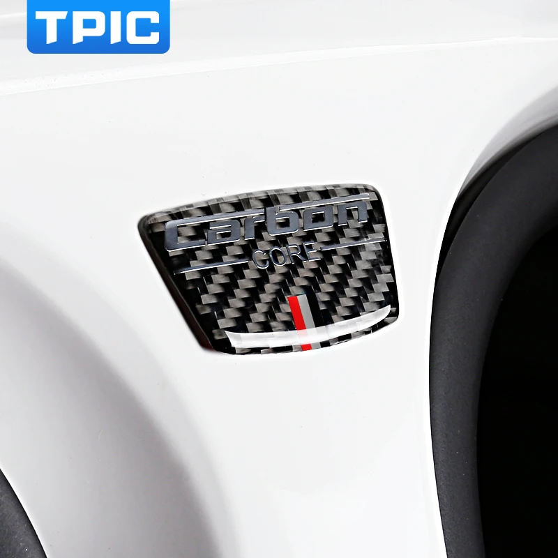 

TPIC Car Exterior Accessories Carbon Fiber Emblem Car Stickers B Column Trim Stickers Car-Styling For Audi a3 a4 a5 a6 a7 q7 q5