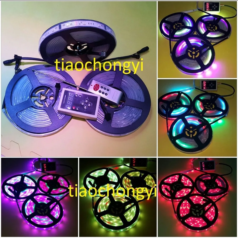 15 м 3х5 450 светодиодов 5050 RGB Dream Color 6803 IC Светодиодная лента 133 Изменение + RF Rmote | Лампы