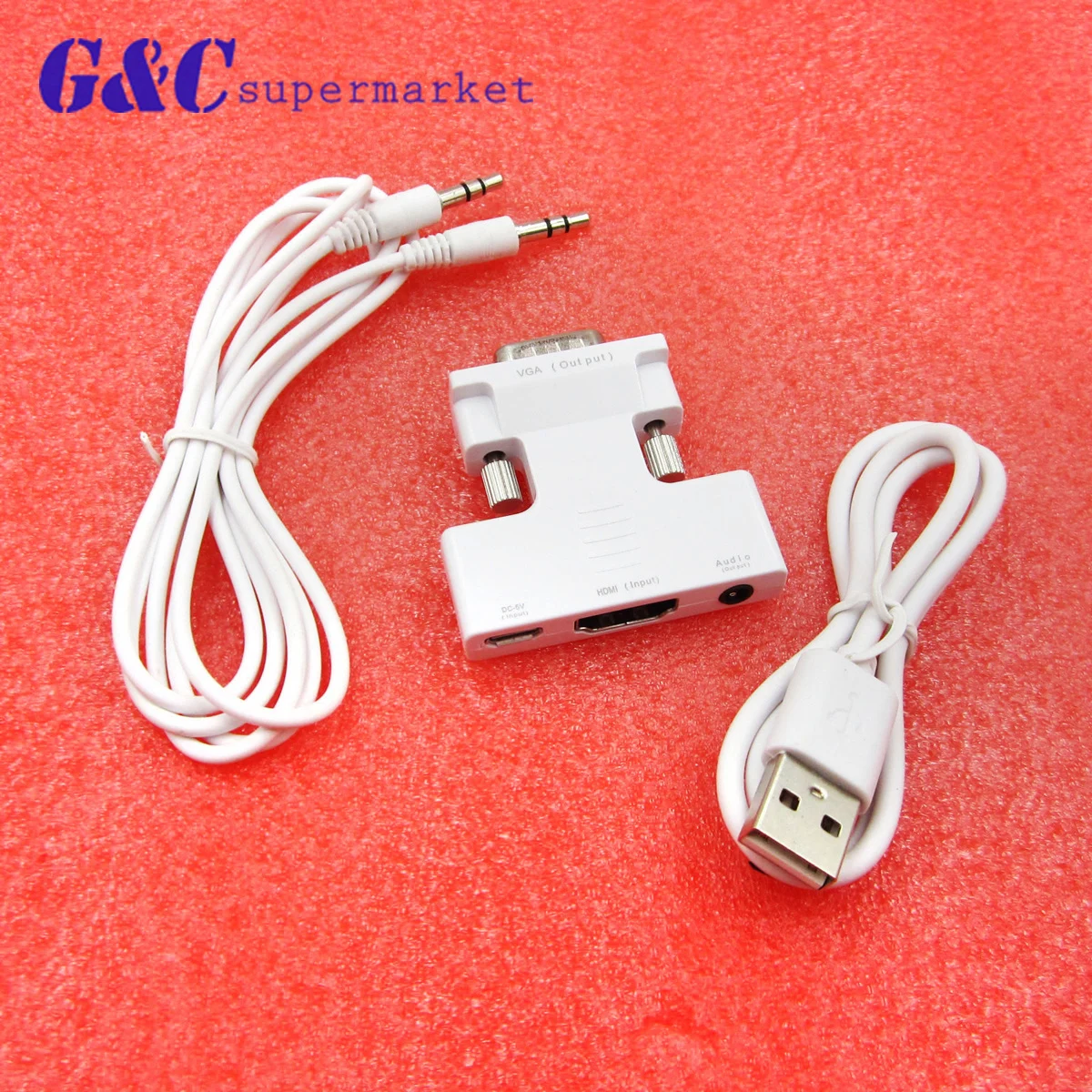 

1080P HDMI to VGA Converter with Audio Adapter Female to Male Signal HDMI-VGA Audio Transmission Adapter for HDTV Projector