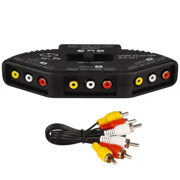 

RCA Splitter with 3-Input and 1-Output, Audio and Video RCA Switch Box with Cable for Connecting 3 RCA Signal Devices to 1 unit