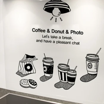 

Restaurant, cafe, tea with milk soda fountain setting wall act the role of window stickers Han edition of the wind wall stickers