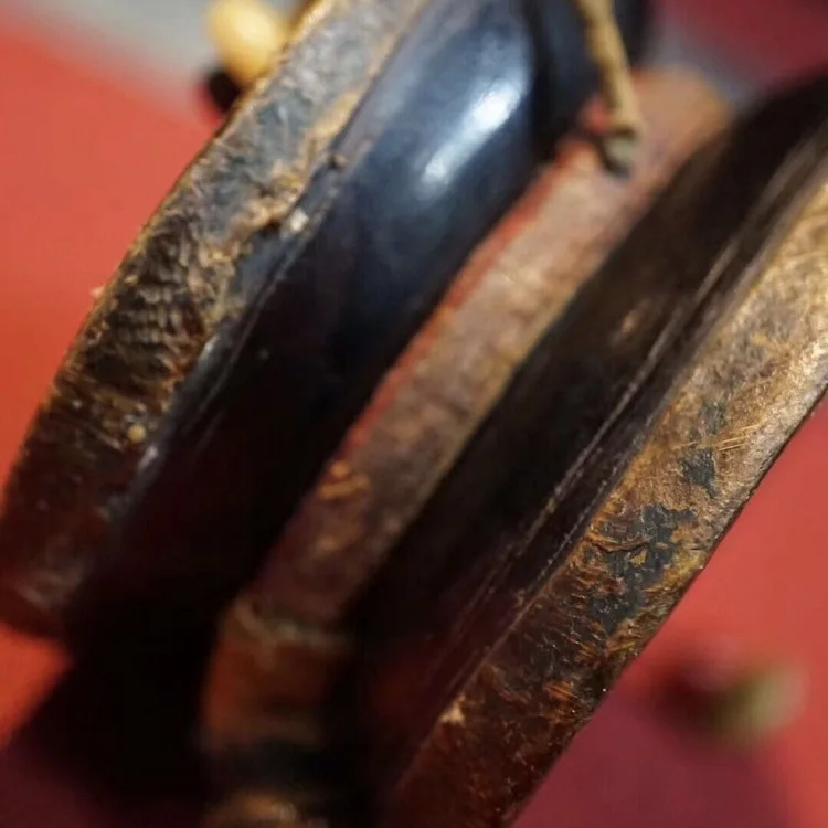 [Тамбурин барабан] Да Мару Тибетский старый инструмент Тибетский лобулярный палисандр