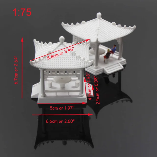 2 sets Pavilion Model Gloriette Chinese Construction Educational 1:150 1:100  1:75