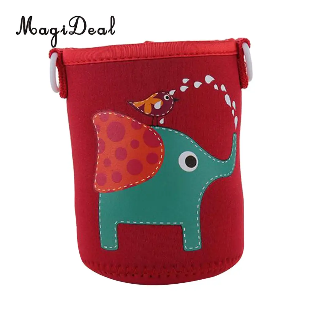 MagiDeal Insulated Water Bottle Sleeve Cartoon Animal Drink Bottle Covers Kids - Build-in Carrying Strap