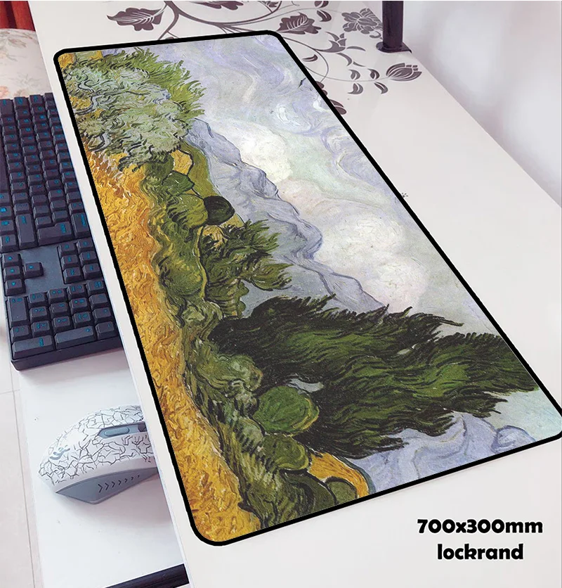  van gogh mouse pads 70x30cm pad to mouse notbook computer mousepad world map gaming mousepad gamer 