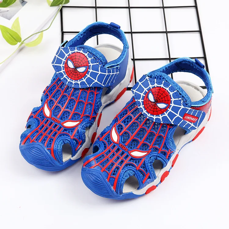 Disney Детский Человек-паук закрытые сандалии летние детские спортивные мягкие пляжные туфли