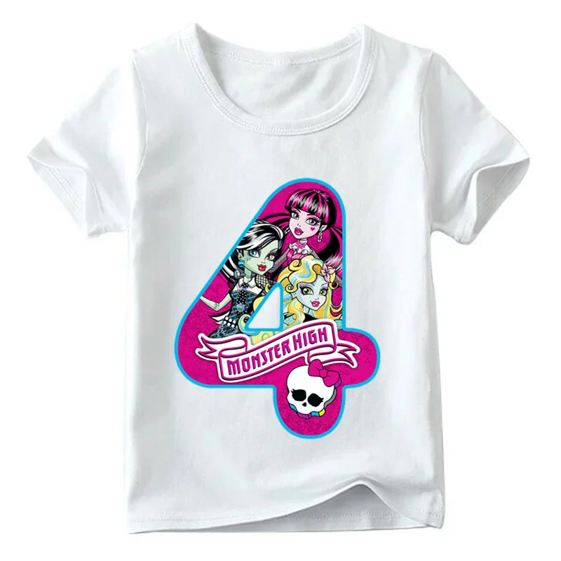 Футболка для девочек с надписью «Happy Brithday» и бантом, забавная футболка для малышей, одежда для детей 1-9 лет на день рождения, ooo2430 - Цвет: ooo2430 D