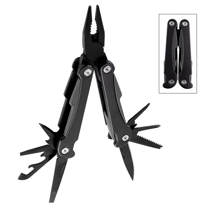 

Multi Tool with Sheath Safe Locking Stainless Steel Blades Multitool Camping Tools EDC Pocket Tool Screwdriver Pocket Knife