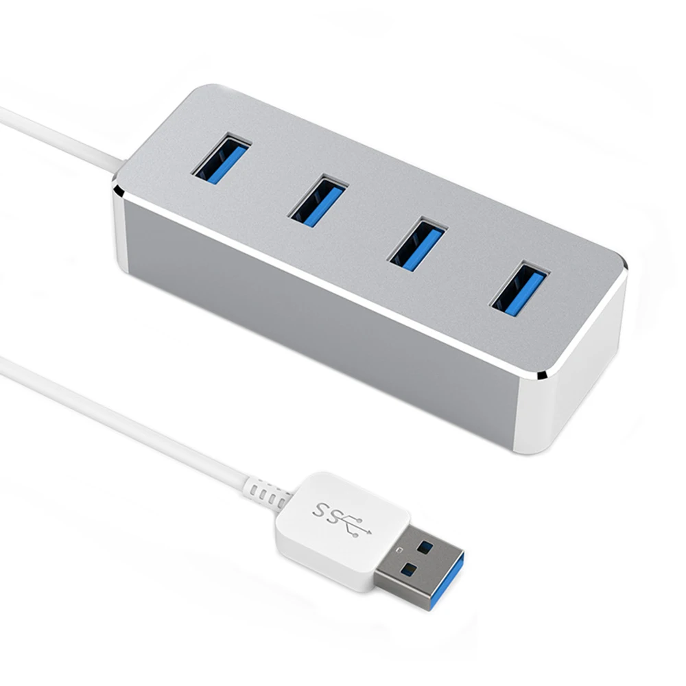 Maikou USB 3,0 концентратор 4 Порты и разъёмы Питание с DV5V Мощность Интерфейс для ноутбука планшетный компьютер usb-хаб - Цвет: silver