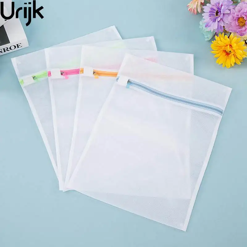 

Urijk 3 Size Zipper Mesh Laundry Wash Bag Foldable Delicates Lingerie Bra Socks Underwear Washing Machine Clothes Protection Net