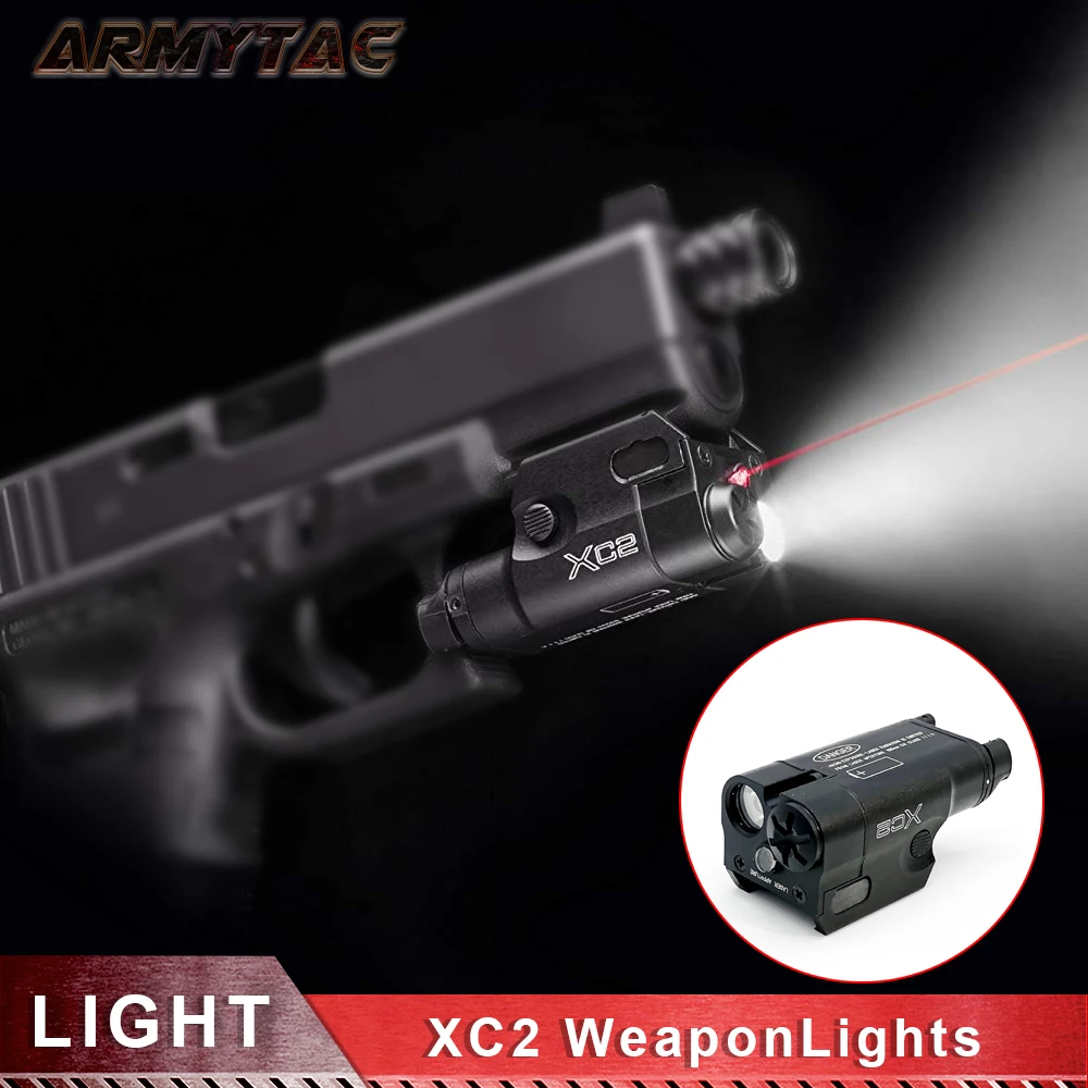 

SF XC2 Weaponlights Compact Hand Gun Light with Improved Constant-On Activation Switches Flashlight With Red Dot Laser