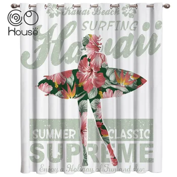 

Surf Flower Window Treatments Curtains Valance Living Room Decor Outdoor Bedroom Indoor Drapes Decor Window