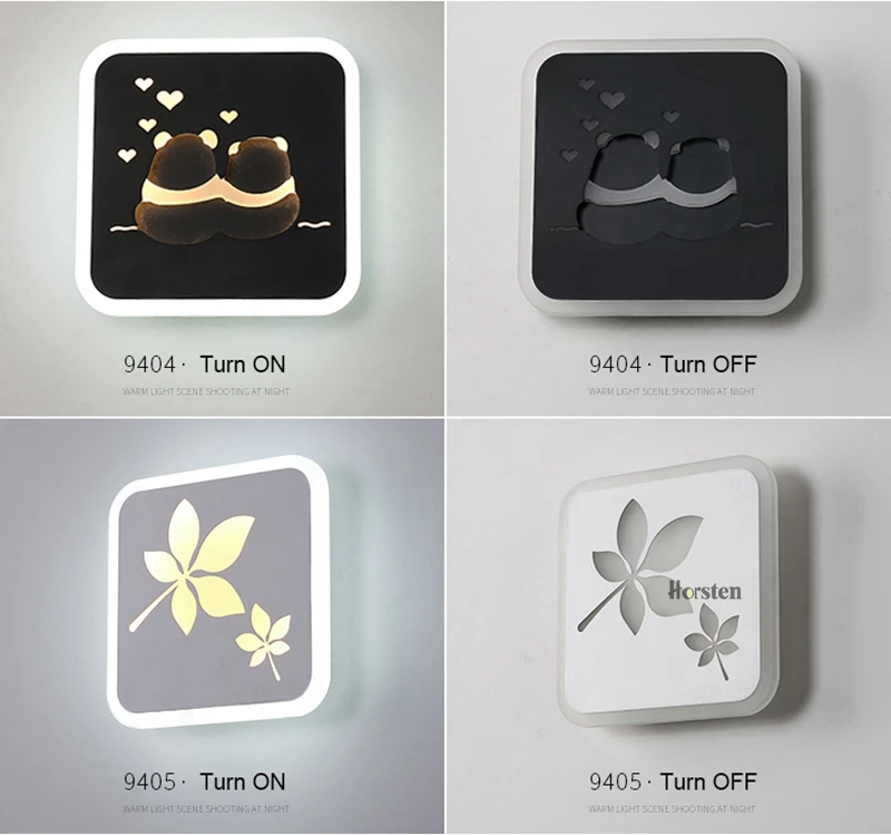 Creative LED Wall Lamp LED Sconce Light Acrylic Mini Home Decoration Wall Light For Kids Baby Bedroom Bedside Restroom Bedside Sconces (11)
