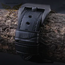 2014 новых ремешок для часов 24 мм Croco зерна теплые натуральная кожа часы с черный матовый PVD пряжка для бренда бесплатная доставка