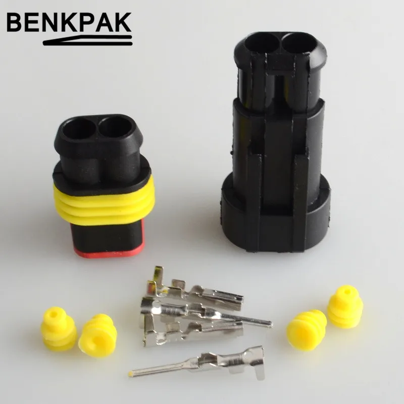 5set 2 Pin Way Waterproof Connector 2p Plug Automotive Electrical Wire