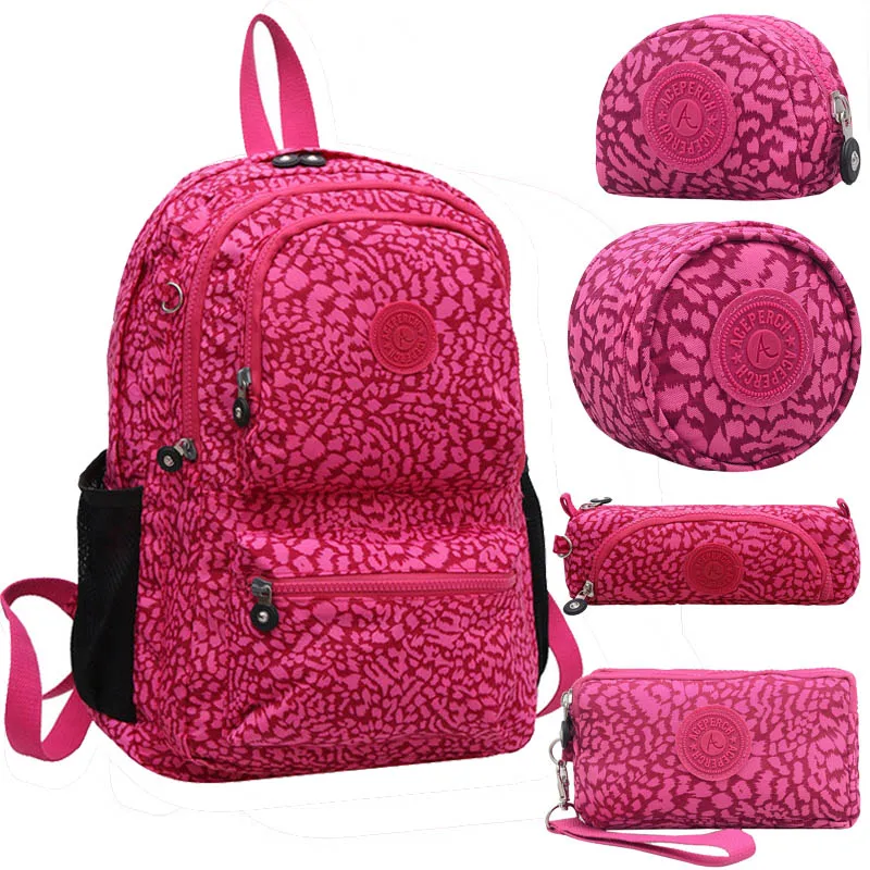 ACEPERCH женские оригинальные рюкзаки Mochila Mujer Escolar Feminina, школьная сумка для девочки-подростка, нейлоновый Водонепроницаемый женский рюкзак - Цвет: 5pcs Leopard