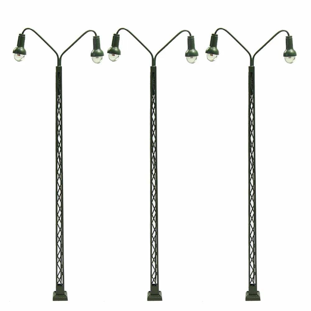 3pcs Model Railway Operating Lights Lattice Mast L Track Light Ho