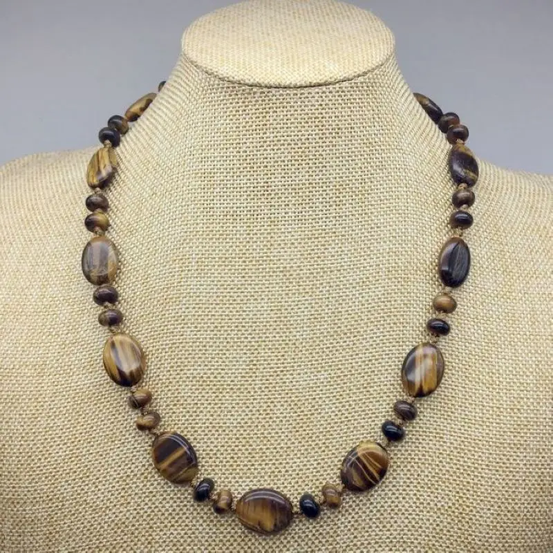 

Fashion Natural Stone Beads Oval Puff Choker Necklace 45 cm Silver Color Jewelry Drop Shipping Jaspers Crystal Opal etc