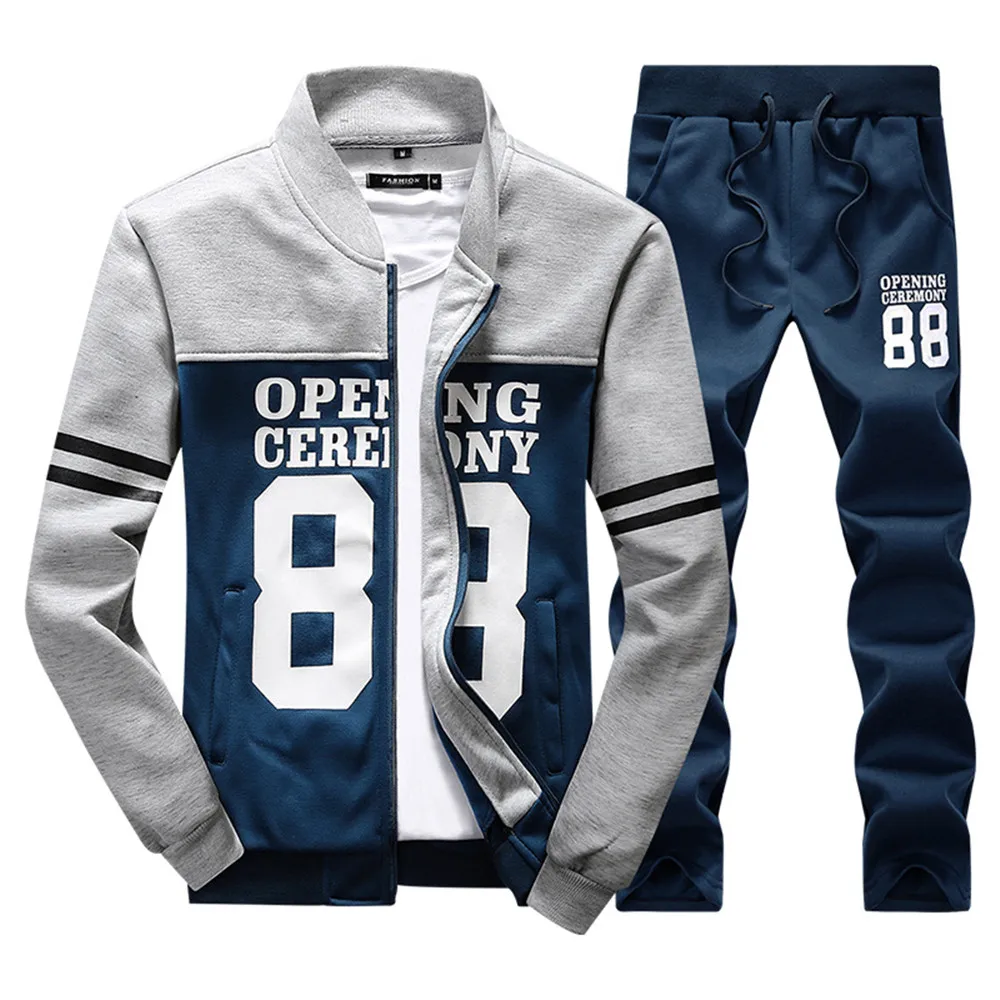 Xijun Spring Antumn Sweatshirt men 2018 Hoodies and pants Sets Men Stand Collar Fleece Patchwork Casual Hoodie Men Two Pieces Xijun Spring Antumn Sweatshirt men 2018 Hoodies and pants Sets Men Stand Collar Fleece Patchwork Casual Hoodie Men Two Pieces