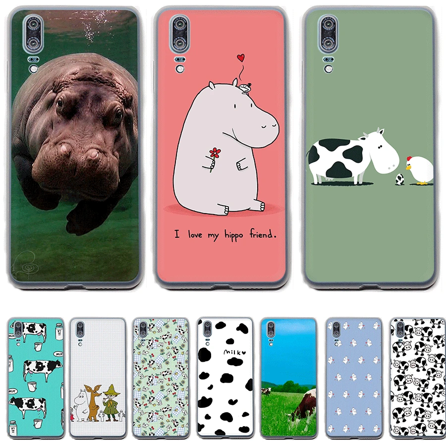 Чехол для телефона Aninal Hippo Cow Cover Huawei Mate 10 20 Lite Pro Nova 3i 2i 3 Shell | Мобильные телефоны и