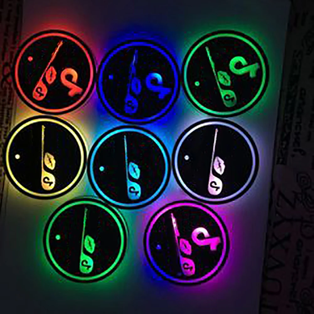 2 шт., 7 цветов, подстаканник для автомобиля с зарядкой от usb, подстаканник, подстаканники, светящиеся подстаканники, подстаканник для питья, внутренний светодиодный, сенсорный, атмосферный свет