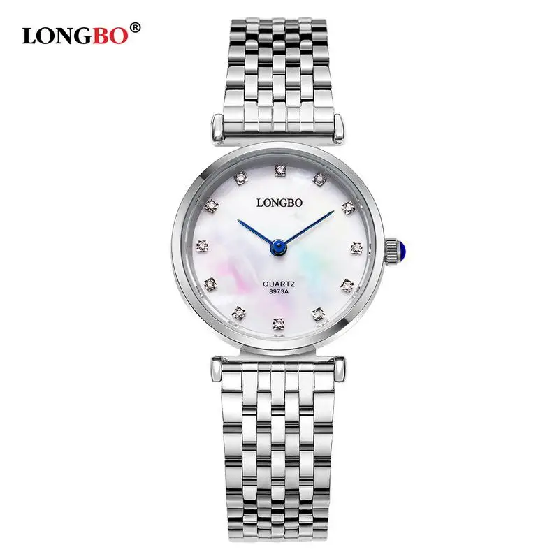 Модные часы LONGBO LuxuryBrandClassic для пар, часы для влюбленных в деловом стиле для мужчин и женщин, кварцевые амулеты, аналоговые наручные часы - Цвет: White Dial Woman