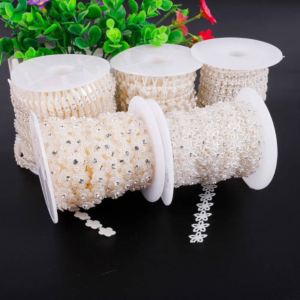 

Multi-size ABS Imitation Pearl Beads Chain Trim for DIY Wedding Party Decoration Jewelry Findings Craft Accessories