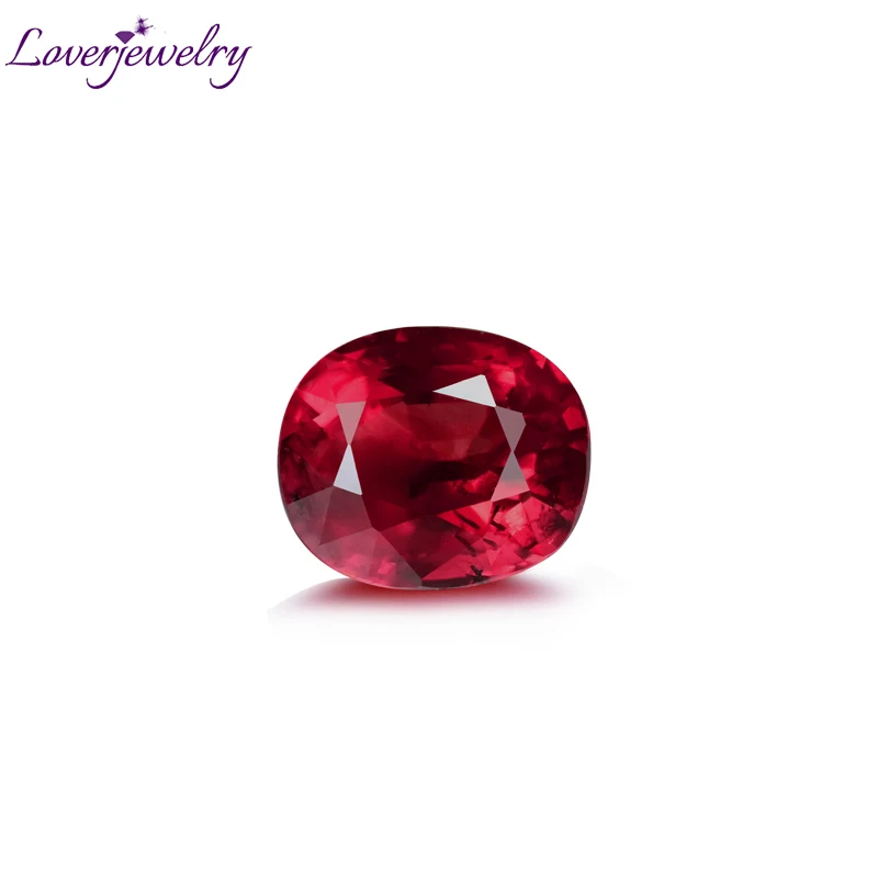 

LOVERJEWELRY No Indication of Thermal Treatment Natural Madagascar Red Ruby Oval Shape with GRS certificate Loose Bead Gemstone
