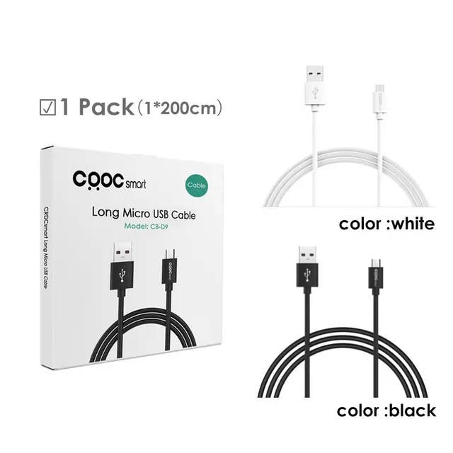 CRDC Micro USB Cable 2A 1/3/5 Pack Quick Charge Fast Data Sync Charging Android Mobile Phone Cable for Samsung Huawei Xiaomi etc