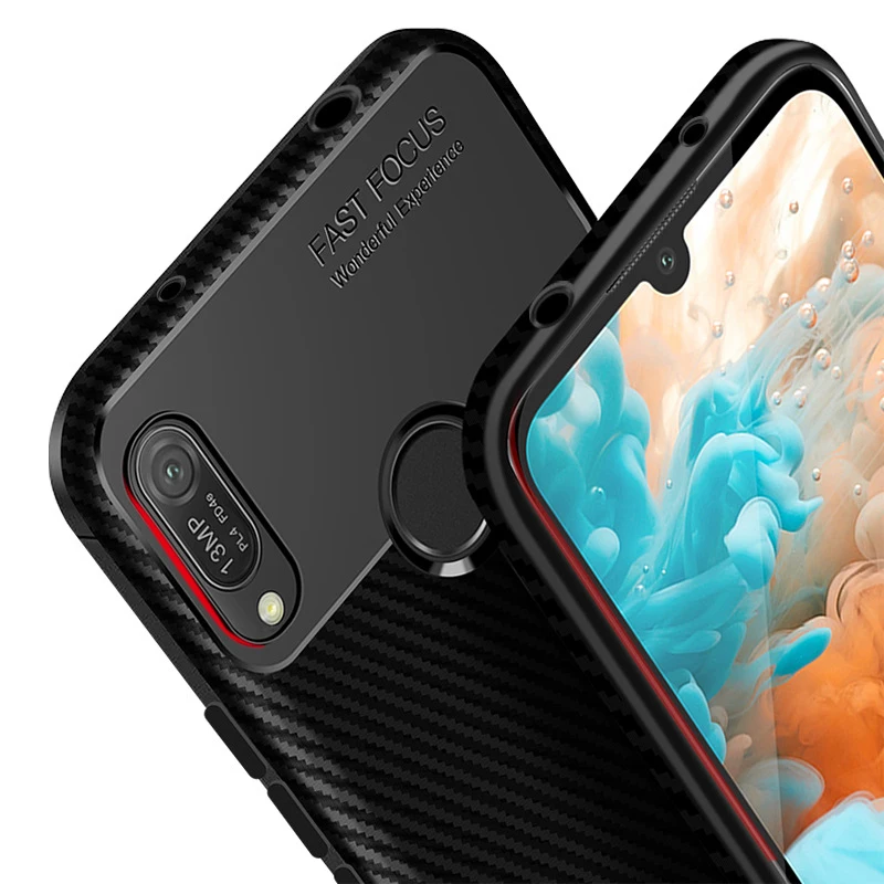 100 шт Броня противоударный чехол из углеродного волокна для huawei P20 mate 20 10 Pro Lite Y9 Y6 Y7 премьер-профессионал Мягкий ТПУ прочный Чехол