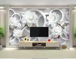 Роза белая Romatic 3D фото обои современный творческий стереоскопического для Спальня комнаты ТВ фон настенная Фреска Papel де Parede
