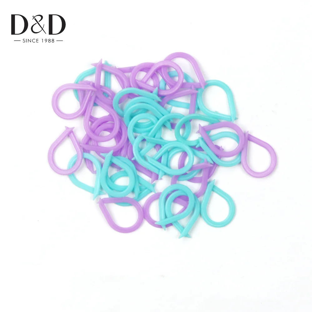 

D&D 40/60/100pcs 2 Colors Plastic Knitting Stitch Markers Crochet Locking Tool Craft Ring Knitting Tools