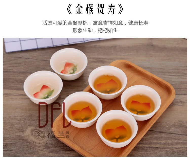 Эмаль Китайский стиль Чай комплект Кофе Чай Устанавливает Автоматическая кунг-фу Керамика Чай комплект Чай чашка ручная роспись цветной