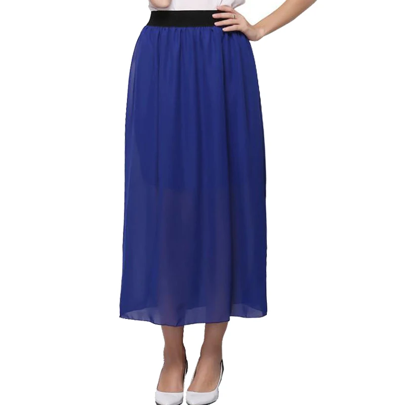 

Fashion Women's Skirt High Waist Pleated Solid Color Length Elastic Skirt Promotions Lady Black Pink Party Casual Skirts M42503