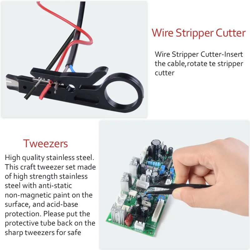 Soldering iron kit 220V 60W Adjustable Temperature Soldering iron Set With Desoldering Pump Soldering Iron Tips Stand Tool Box