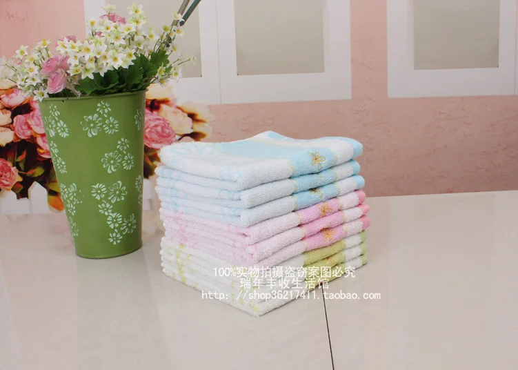 Free shipping 100%cotton hand small towel wholesale microfiber 3 color 34*34cm soft good water Absorption 6 pieces/lot | Дом и сад