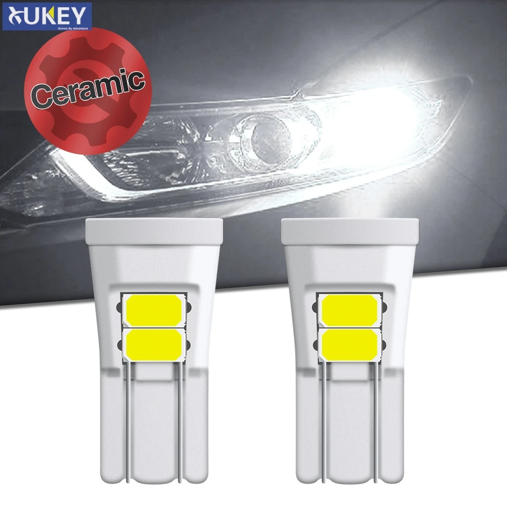 

Xukey Ceramic Car T10 LED Wedge Bulbs 501 168 W5W Wedge Lamp Cabin Side Reverse Parking Marker Lights White 12V 3W