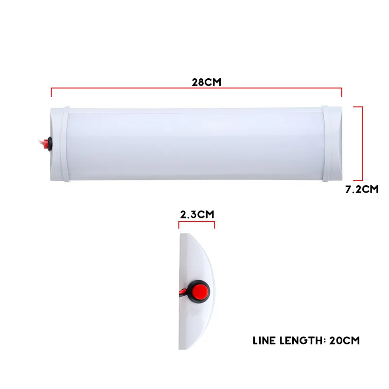 Автомобильный интерьерный светодиодный светильник 10 Вт 72 светодиодный светильник белого цвета с переключателем для фургона грузовика RV для кемпера лодки внутренний потолочный светильник