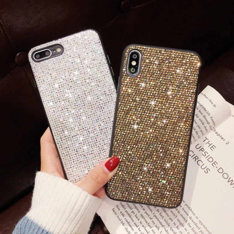 

Glitter Bling Phone Case For iPhone X XR XS XS Max Protective Back Cover For iPhone 8 Plus 7 6 6S XR XS Luxury Soft Capa Shell