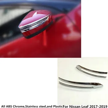 

For Nissan Leaf 2017 2018 2019 2020 Car Stainless Steel Back Rear View Rearview Side Mirror Stick Trim Frame Lamp Hood 2pcs