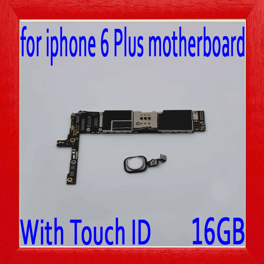 

With Full Chips for iphone 6 plus 5.5 inch Motherboard,16gb White Original unlocked for iphone 6P Mainboard with Touch ID