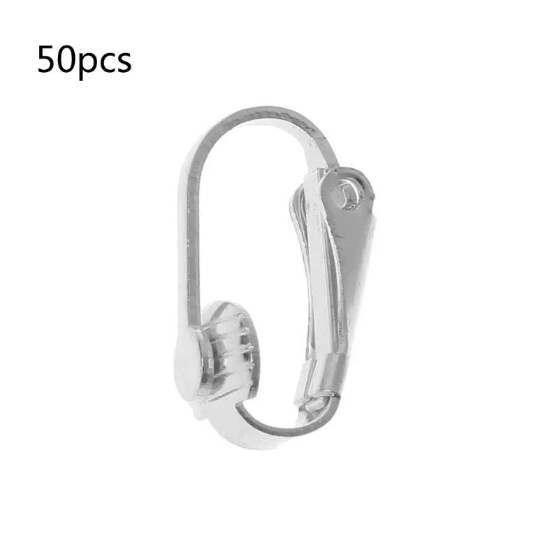 sliver 50 шт клипсы конвертер серег DIY серьги проколоны в зажим для изготовления ювелирных изделий - Окраска металла: sliver