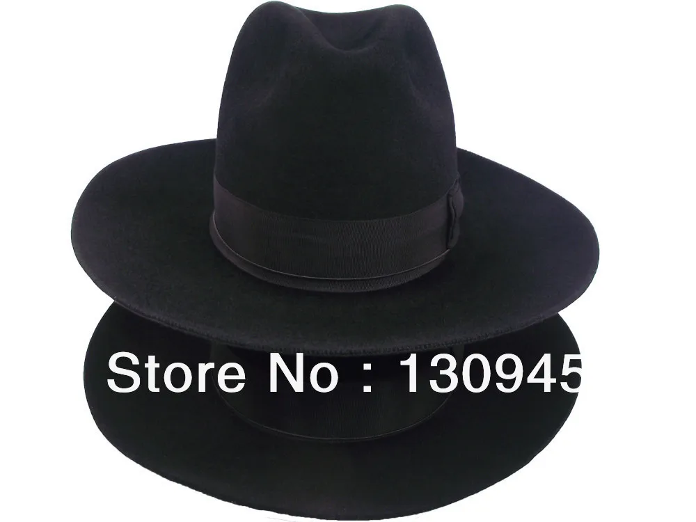 Special price Black jewish hats for jewish and men 100 wool felt with