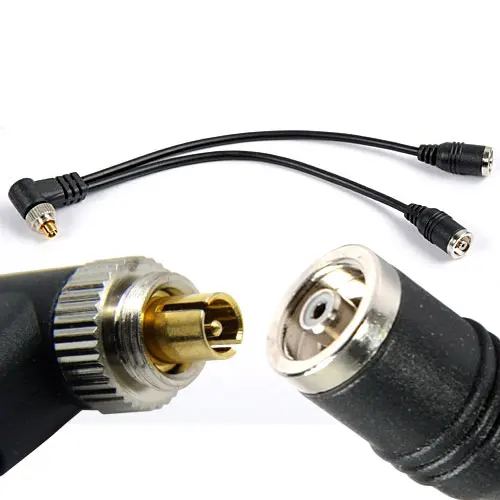 DSLRKIT Flash PC Sync разделительный шнур Cable 1 Male to 2 Female Socket с винтовым замком|male male|male malemale