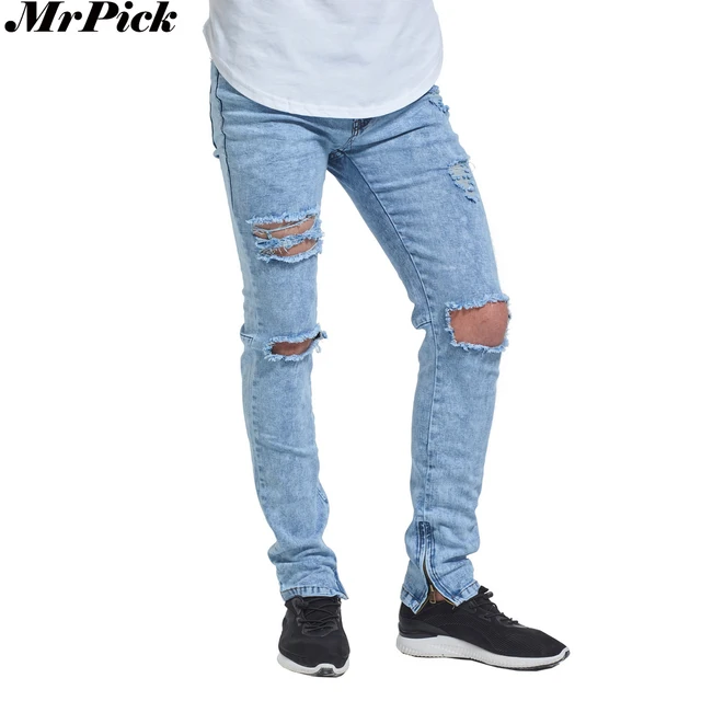 ankle zipper skinny jeans mens