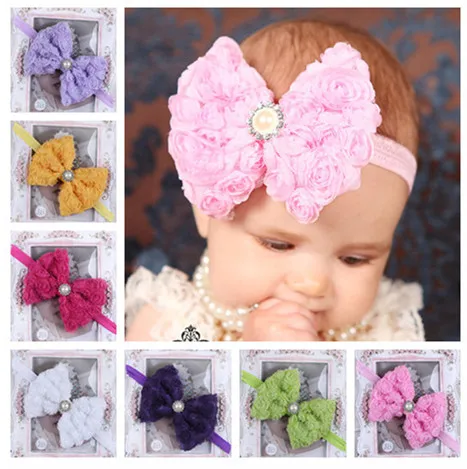 headbands baby lace rose flower 10pcs hairband headband infant felt toddler