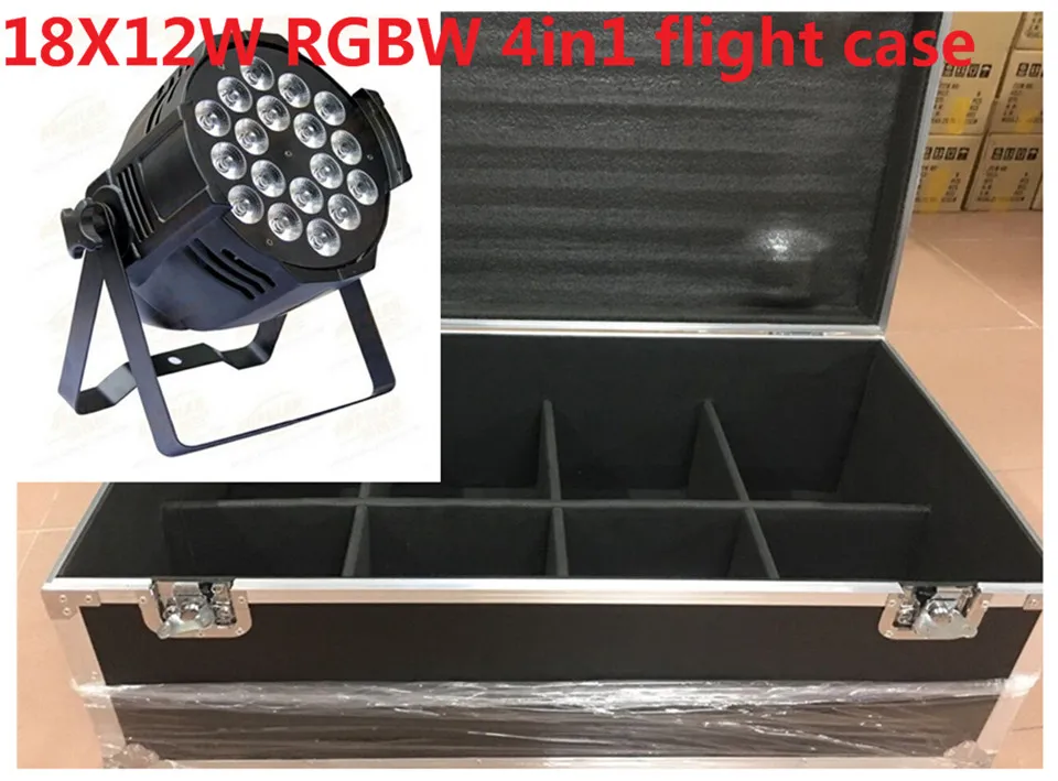 10 X18x12 W LED Par Luces con кейс для полетов 1 Llevo la Luz de RGBW 4in1 DMX 6/8 Canales Led плоский Lujo luces|flat par|flat