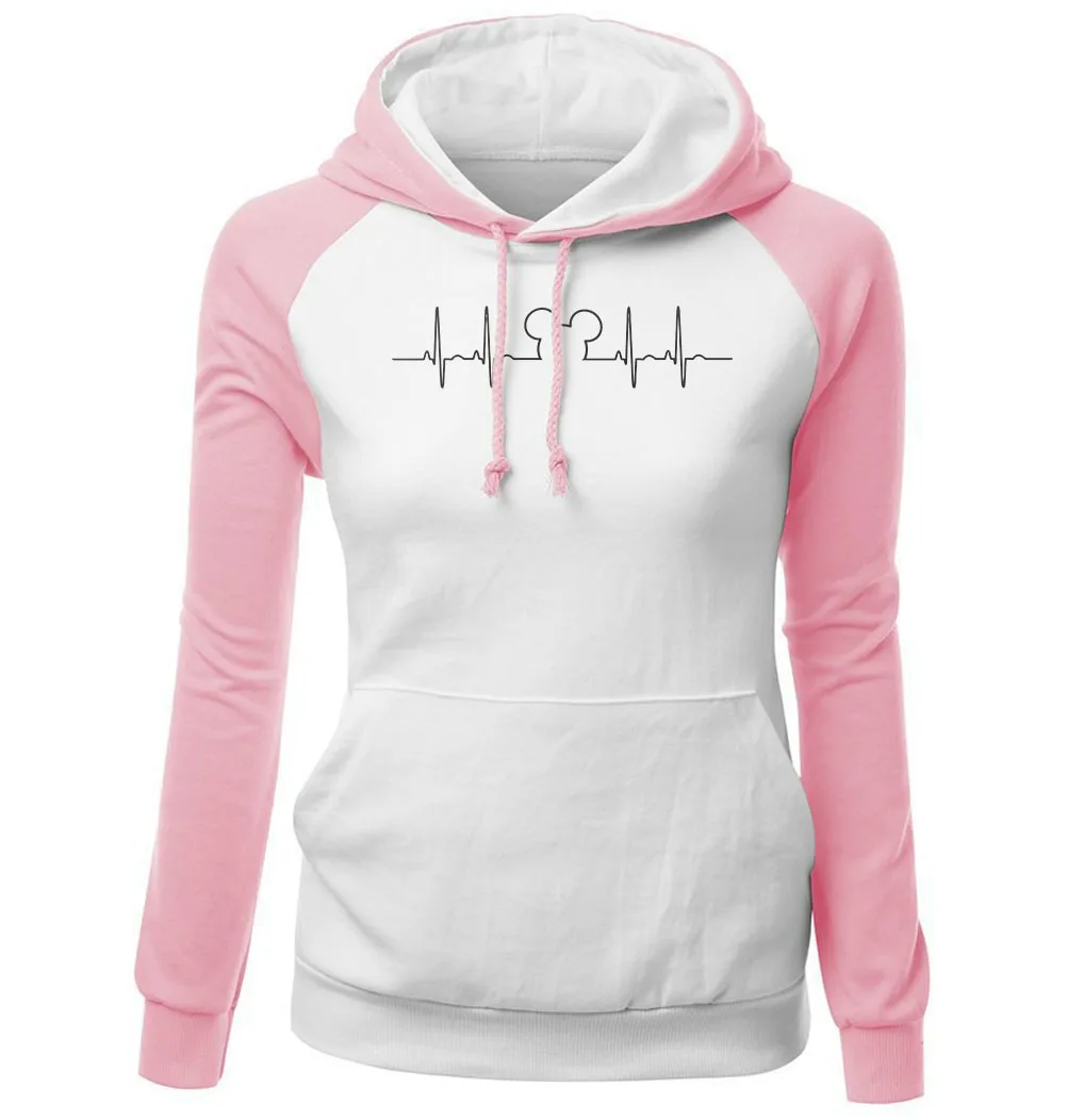 

Sweatshirt For Women Autumn Winter Fleece Pullover 2018 Hot Sale Streetwear Hoody Beating Heart Kawaii Pink Kpop Women's Hoodies