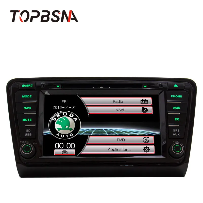 

TOPBSNA 8" Wince Car DVD Player For VW Skoda Octavia III 2014 2015 GPS Navigation HD Touch Screen Microphone Bluetooth free map